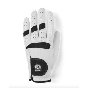 NEW HESTRA golf leather glove in off white/black